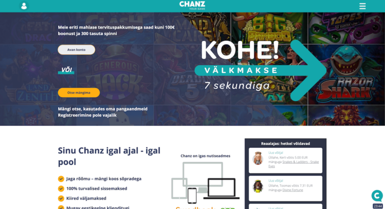 sécurisé bonus de dépôt égalé de Chanz Casino