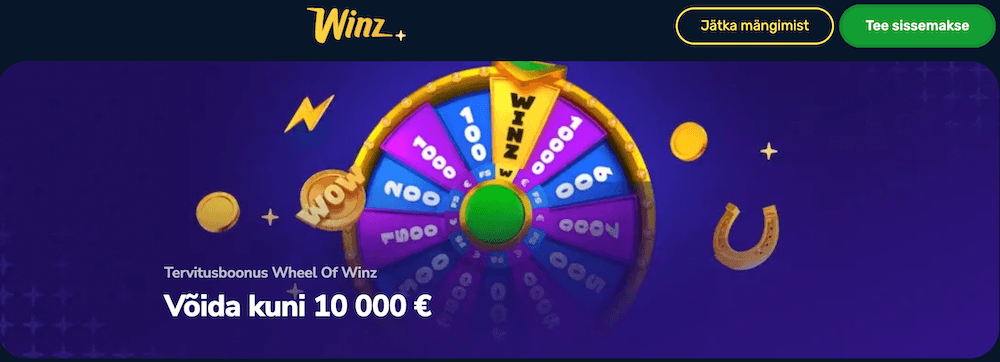 Sissemaksega tervitusboonus 2026 – 100% kuni 500€ + tasuta spinnid