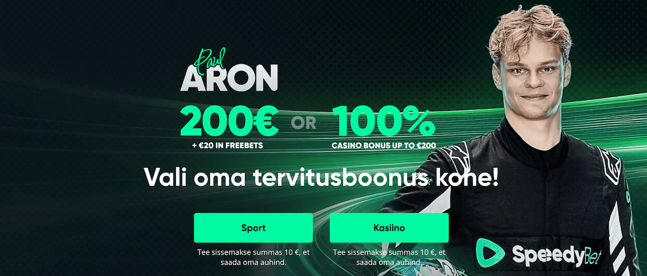 SpeedyBet 100% tervitusboonus kuni 200 eurot