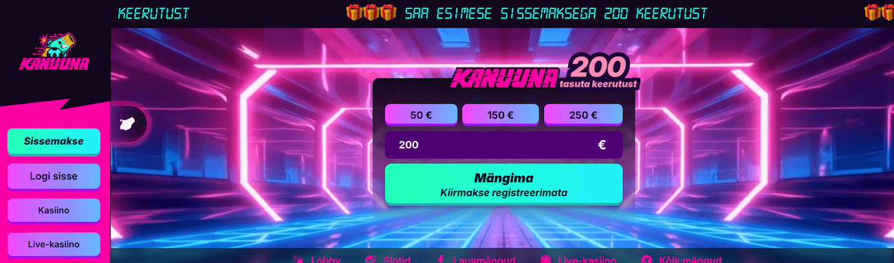 Tasuta spinnide edetabel Eesti kasiinodes august 2026 – Kanuuna, Winz, HighRoller jt