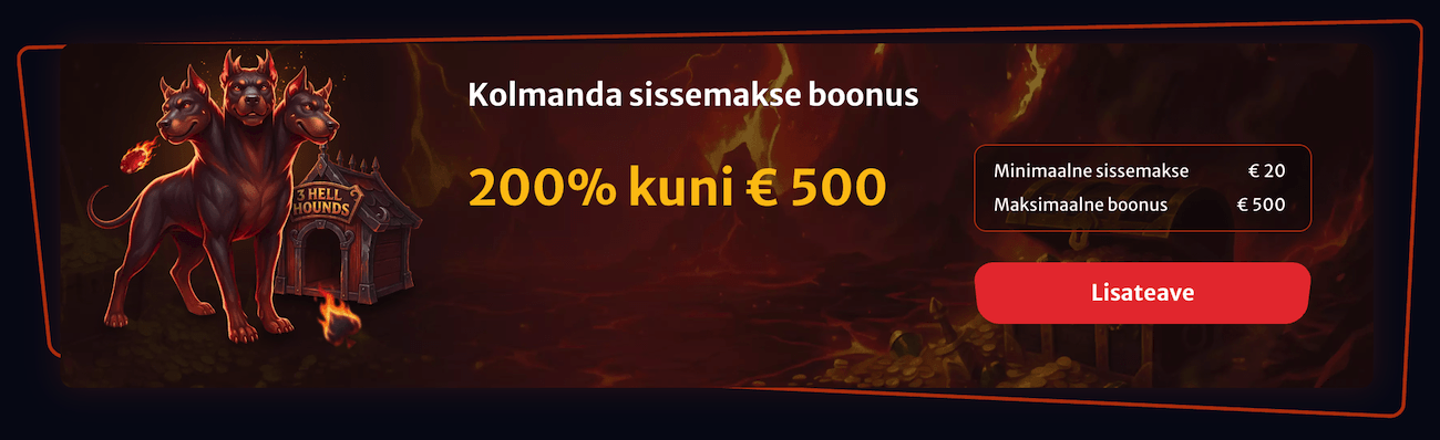 Hellwinz kolmanda sissemakse boonus 200% kuni 500 €