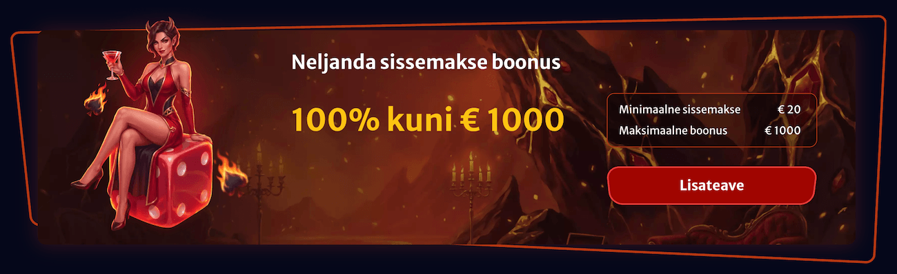 Hellwinz neljanda sissemakse boonus 100% kuni 1000 €