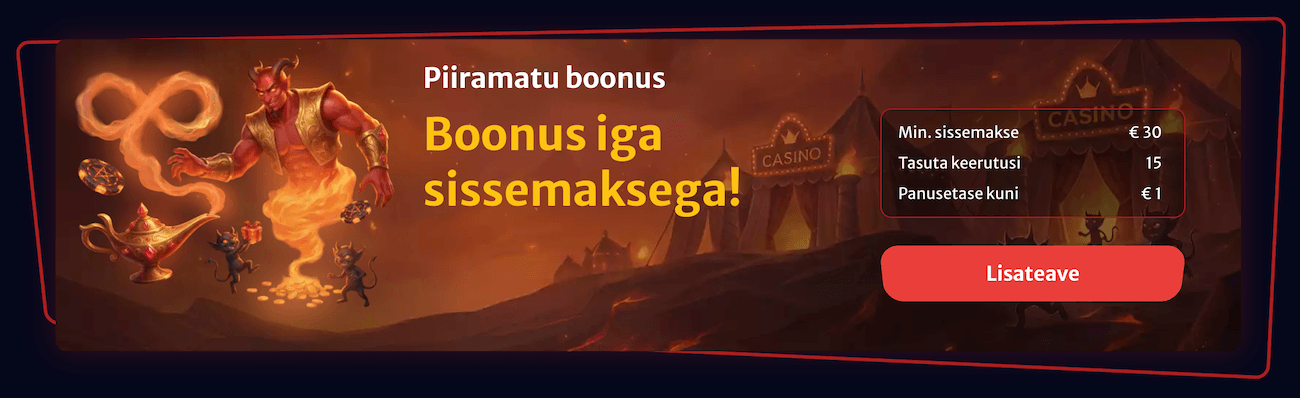 Hellwinz piiramatu boonus 15 tasuta spinni iga sissemaksega